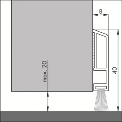 Bas de porte adhésif blanc PDS-B-ZK - ELLEN