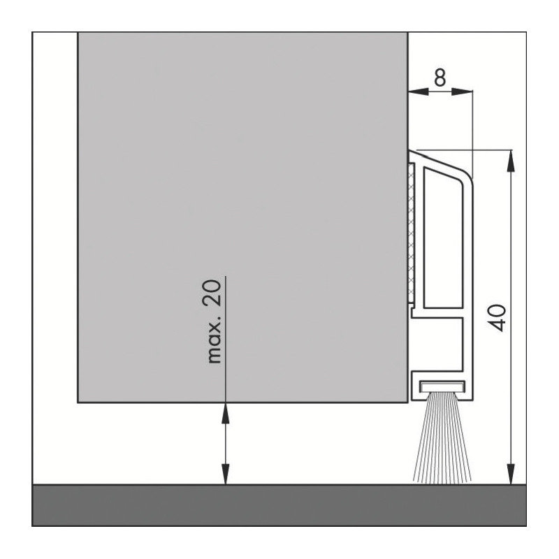 Bas de porte adhésif blanc PDS-B-ZK - ELLEN