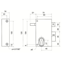 Serrure applique monopoint verticale à tirage profil européen 9812 - METALUX
