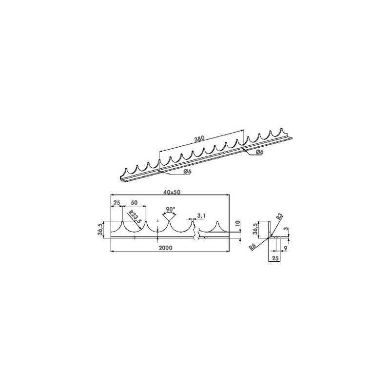Lisse défensive 2 mètres - LOCINOX