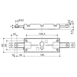 Coffre de serrure multipoint horizontale profil européen rideau métallique - PREFER