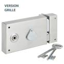 Serrure applique monopoint horizontale à fouillot clé 4 gorges de grille - DEVISMES