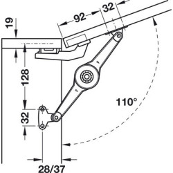 Ferrure pour relevants et abattants DUO STANDARD - HAFELE