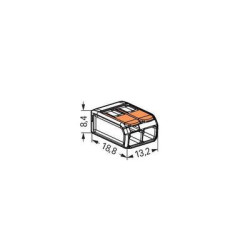 Boîte de 100 bornes de raccordement 2 leviers COMPACT - WAGO