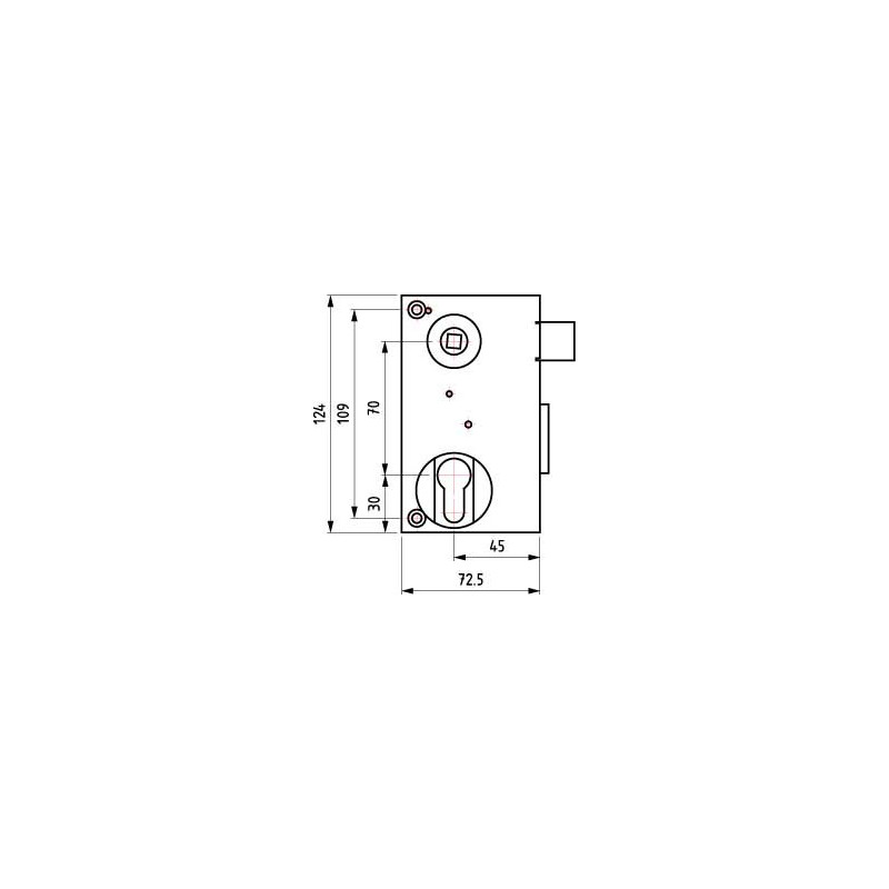 Serrure applique monopoint verticale à fouillot profil européen de grille - DEVISMES