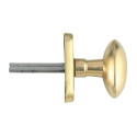 Bouton sur platine ovale laiton poli - DEVISMES