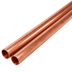 2 barres de 2,5 mètres de cuivre rigide diamètre 6 mm - SOUCHIER