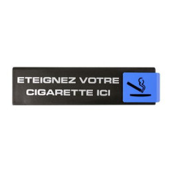 Plaquette signalétique 175x45 EUROPE DESIGN "ETEIGNEZ VOTRE CIGARETTE" - NOVAP
