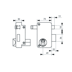Serrure applique monopoint verticale à tirage pour cylindre européen - FTH THIRARD