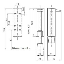 Arrêt au pied 60 Kg 147 mm - IBFM