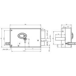Serrure applique monopoint horizontale à tirage clé 4 gorges 727 - METALUX