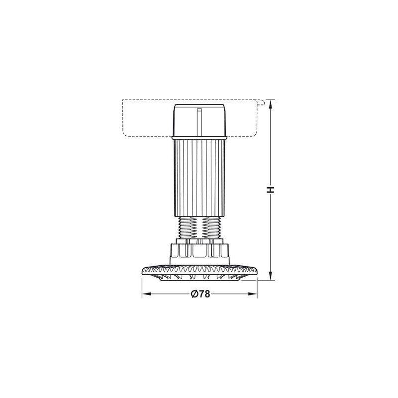 Tube avec pied de meuble à visser AXILO - HAFELE