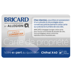 Clé BRICARD CHIFRAL X40 sur numéro