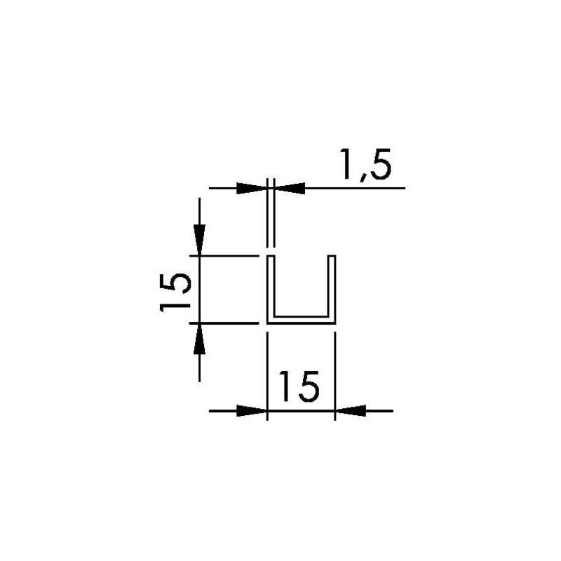 Profil U aluminium anodisé argent 3 mètres - DUVAL BILCOCQ Profil U aluminium anodisé argent 3 mètres - DUVAL BILCOCQ