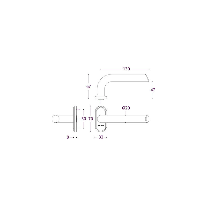 Ensemble sur rosace étroite VERCY AH200 - BEZAULT ASSA ABLOY Ensemble sur rosace étroite VERCY AH200 - BEZAULT ASSA ABLOY