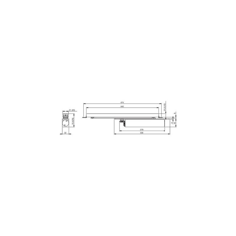 Ferme-porte hydraulique bras coulisse force 1 à 4 DC840 - VACHETTE ASSA ABLOY Ferme-porte hydraulique bras coulisse force 1 à 4 DC840 - VACHETTE ASSA ABLOY
