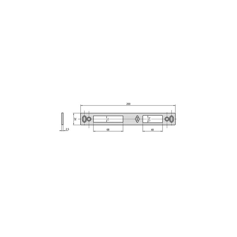 Gâche centrale double empennage CE184-6LAN - CVL Gâche centrale double empennage CE184-6LAN - CVL