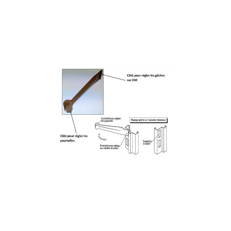 Clé de réglage pour paumelle universelle et empennage - COGEFERM Clé de réglage pour paumelle universelle et empennage - COGEFERM