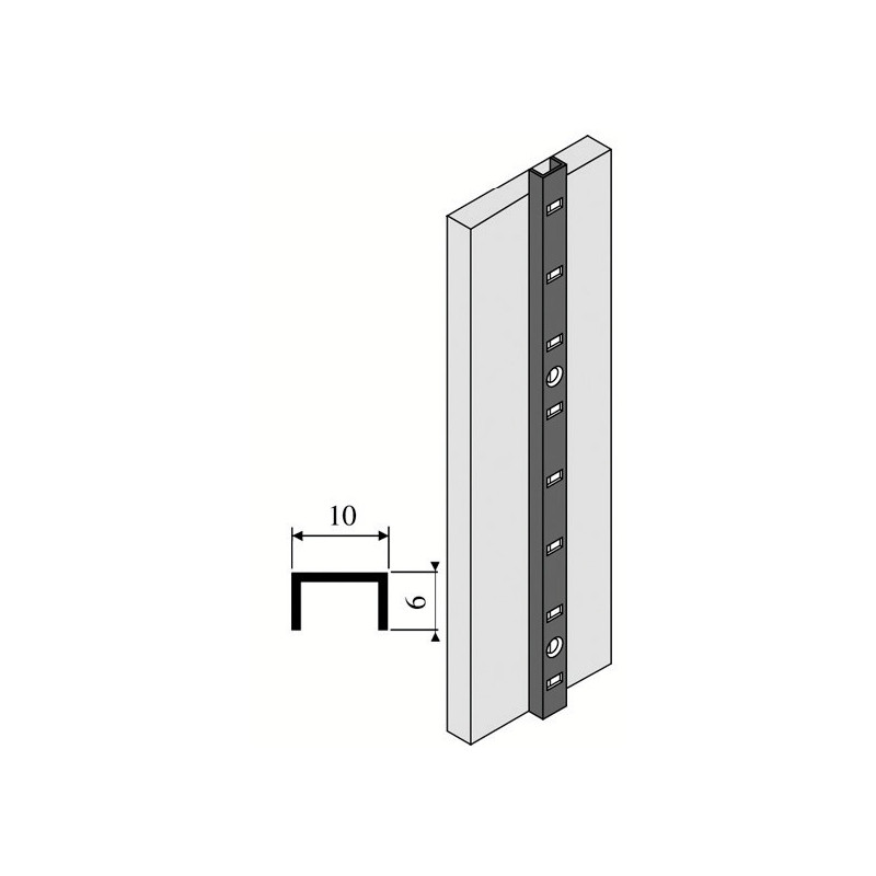 Crémaillère en aluminium 2 mètres - BEZAULT ASSA ABLOY Crémaillère en aluminium 2 mètres - BEZAULT ASSA ABLOY