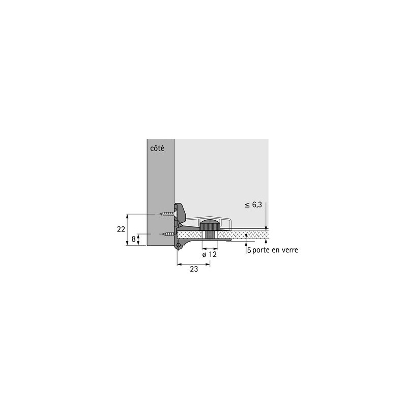 Charnière pour porte en verre ET 5150 Z - HETTICH Charnière pour porte en verre ET 5150 Z - HETTICH