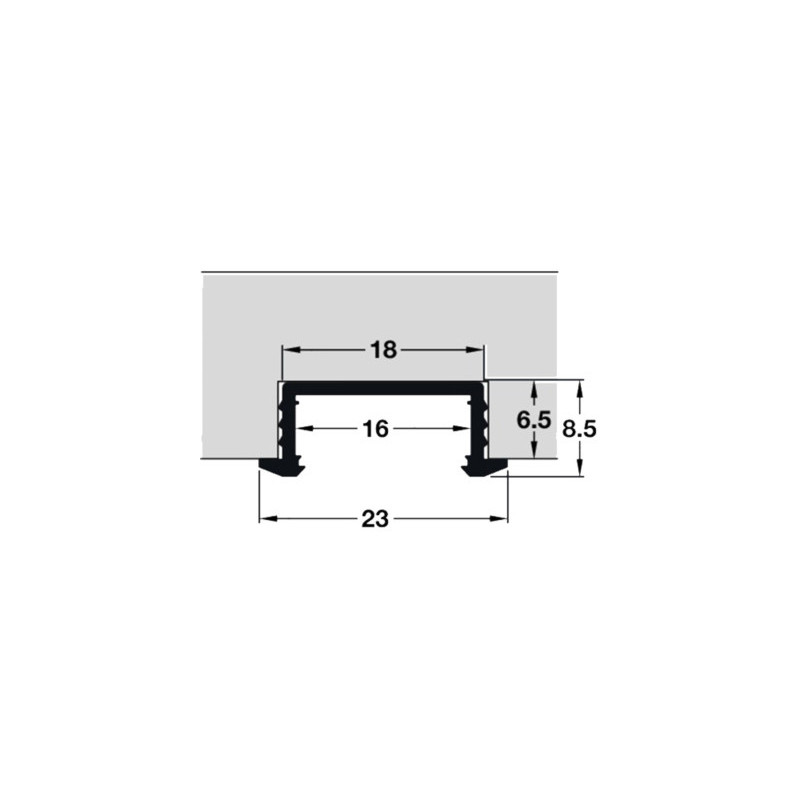 Profil de montage encastré hauteur 9,5 mm - HAFELE Profil de montage encastré hauteur 9,5 mm - HAFELE