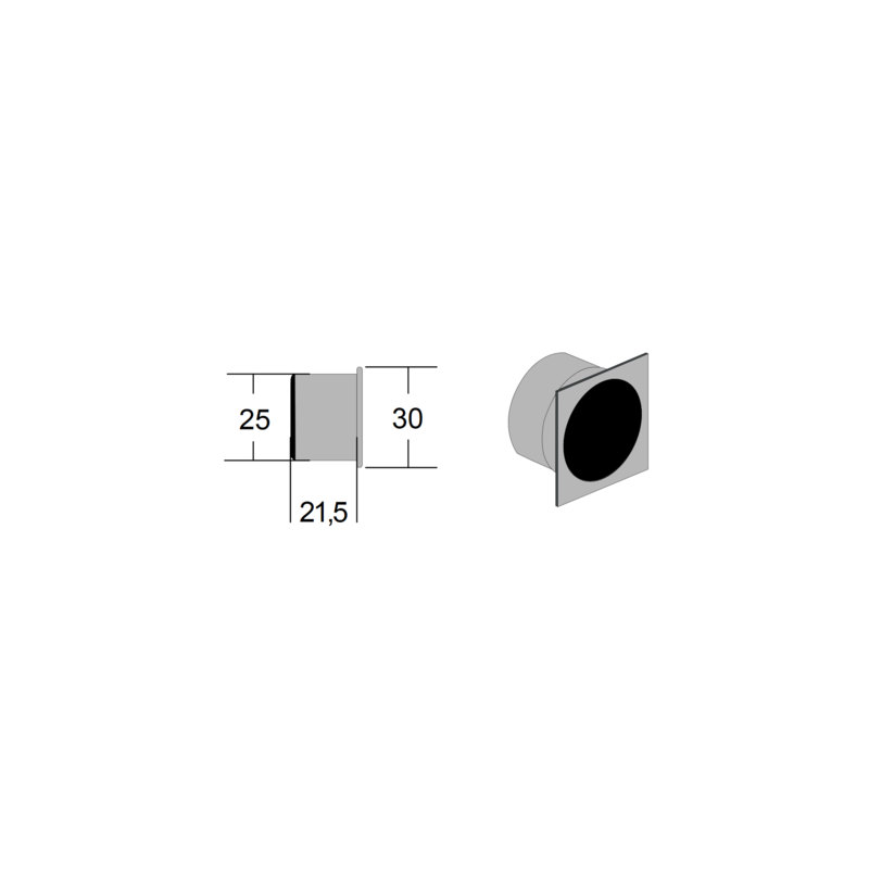Tire doigt carré Ø 25 mm pour porte coulissante MQT - BONAITI Tire doigt carré Ø 25 mm pour porte coulissante MQT - BONAITI